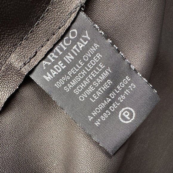 Roncarati Womens 0/2 Shirt Jacket Leather Suede Black Button Collared Western Bo - Picture 10 of 11